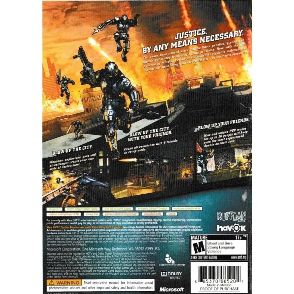 Crackdown 2 (Microsoft Xbox 360, 2010) + Agency Helicopter DLC - VideoGames